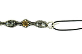 Pink Pewter Authentic Cy'ra Beaded Headband, Detachable Stretch Band & Choker, Women Hair Jewelry, One Size Fits All- Gold/Gunmetal