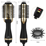 Hair Dryer Brush, 4-in-1 Hot Air Brush in One with Hair Band, Negative Ion Hair Dryer & Volumizer Brush, 3 Temperature levels Anti Scald Oval Blow Dryer Brush with 2 Hairpins for Women