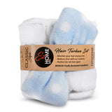 Premium Towel + BONUS Headband, White Microfiber Hair Wrap, Ultra Absorbent and Anti Frizz for Quick Hair Drying for Women & kids with Curly or Long Hair