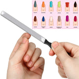 12 Pieces 4 Sides Stainless Steel Nail File Metal Diamond File, 2 Size Metal File Buffer Fingernails Toenails Manicure Files for Men Women Salon Home Office and Travel