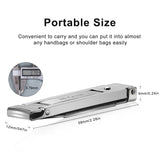 Portable Nail Clippers,Medical Grade Stainless Steel Foldable Nail Cutter with Leather Case, Ultra Slim Travel Design