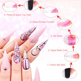Saviland Dip Powder Nail Kit Starter - 10 Colors Dipping Powder with Base Top Coat Activator Brush Saver Dip Nail Kit System for French Nail Manicure Nail Art Essential Kit