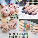 NAIL ANGEL 12pcs Nail Art Full-Cover Sticker Nail Art Wrap Halloween Ghost Witch Designs Full Cover Sticker Nail Strips for Women with Mini Files 10244