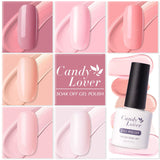 Candy Lover Gel Nail Polish Set - Pink Peach White 6 Pastel Popular Colors Summer Fall Collection, UV LED Home Manicure Nail Art Gift Kit
