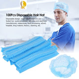 SETH-100 Pcs-21 Inches - Bouffant Disposable Hair Net Caps | Microblading | Tanning | Food Service | Sleeping Head Covers| Bonnets | Scrub Hat | Shower Cap | Bundled with 5 Prs of Disposable Gloves