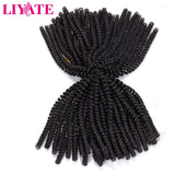 3 Pack 8 inch Spring Twist Crochet braids bomb twist crochet hair ombre spring twists fluffy twist braiding Hair passion twists Low Temperature Kanekalon Synthetic Fiber hair Extension(1#)