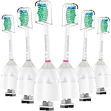Replacement Toothbrush Heads for Phillips Sonicare E-Series HX7022, Replacement Brush Heads Compatible with Sonicare Essence, Elite, Advance, CleanCare Electric Toothbrush, 6 Pack
