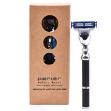 Black Metal Triple Blade Razor from Parker Safety Razor - Accepts Mach 3 and Gillette 3 Blades