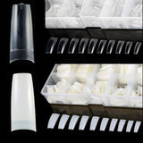 1000pcs Clear and Natural French False Nails Tips Press on Fake Nails Acrylic Nails 10 Sizes for Nail Salons and DIY Nail Art (2x500pcs)
