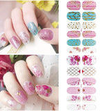 Comdoit 8 Sheets Nail Polish Strips Glitter Nail Wraps Full Nail Stickers Color Nails Strips Self Adhesive Nail Polish Wraps Decal Nail Design Stickers Manicure Strips Set for Women Girls