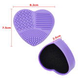 Silicone Makeup Brush Cleaner, Cleaning Mat with Color Removal Sponge Easily Clean Brushes or Switch Cosmetic Brush Color