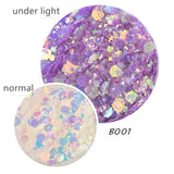 CHARMING MAY 6 Boxes Color Change Flakes Paillette Laser Nail Glitter Sequins(color change sequins)