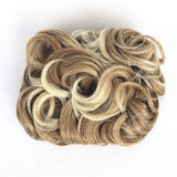ZZRRYY Premium Messy Curly Dish Hair Bun Extension, Easy Stretch hair Combs Clip in Ponytail, Upgraded Scrunchies Chignon Tray Ponytail Hairpieces Blonde Mixed (Bun - #27T613)