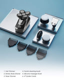 5 in 1 Bald Head Shaver for Men with IPX7 Waterproof Technology, LCD Display and Fast Charging, Grooming Kit Head Shaver, Beard and Nose Hair Trimmer, Hair Clipper(Sliver)