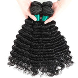 Misoun Hair Brazilian Virgin Hair Deep Wave Hair One Bundle 22inch 100% Unprocessed Human Hair Extension Weave Weft (100+/-5g)/bundle Can be Dyed and Bleached