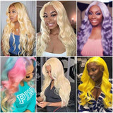 613 Blonde Lace Front Wig Human Hair Pre Plucked T-Part Body Wave Lace Front Wigs with Baby Brazilian Blonde Human Hair Wigs for Black Women 150% Density