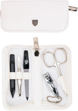 3 Swords Germany - brand quality 5 piece manicure pedicure grooming kit set for professional finger & toe nail care scissors clipper fashion leather case in gift box, Made in Solingen Germany (02105)