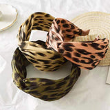 3 Pcs Headbands for Women Knotted Headbands Leopard Print Wide Headbands for Women Fashion Knot Headband Hair Accessories for Women's and Girls (pink, green, khaki)