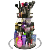 4 TUBE SPINNER Black Plastic Makeup and Cosmetic Organizer with 4 Tube Holder that Spins