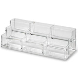 byAlegory Acrylic Tiered Compact Makeup Organizer for Bronzer Highlighter Powder Blush 9 Space Storage 3 Tier Cosmetic Beauty Container - Clear