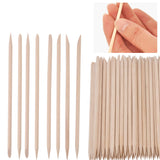 Aenoyo 500 pieces Orange Wood Sticks Nail Art Manicure Pedicure Tool Cuticle Pusher Remover Double Heads Sticks, 4.5inch (500 Pieces)