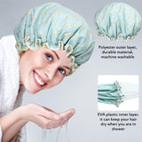 6 Pieces Woman Shower Caps Waterproof Bath Cap Double-layer Bath Hat Bathing Shower Caps for Women to Cover Long and Thick Hair