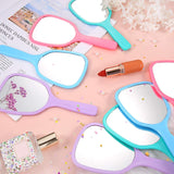 16 Pieces Handheld Hand Mirror Travel Makeup Mirror Handheld Cosmetic Mirror with Handle, Portable Vanity Mirror for Travel, Camping, Home, 4 Colors, 3.15 Inch Wide, 7.09 Inch Long