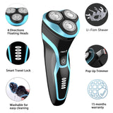 Electric Shaver Razor for Men, MAX-T Quick Charge Rotary Shaver with Pop Up Trimmer, Wet Dry IPX7 Waterproof