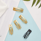 30 Pieces Double Grip Hair Clips Metal Snap Hair Barrettes for Women Girls Hair Making (Black and Gold)