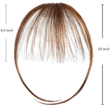 Clip in Bangs Real Human Hair Extensions Natural Flat Fringe Front Neat Air Bangs Clip-on Hairpiece with Temples
