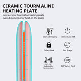 Professional Hair Irons 2 in 1 Ceramic Tourmaline Flat Iron Hair Straightener & Curler,Adjustable Temperature with Digital LED Display 200℉-450℉ , Dual Voltage, 1 Inch Wide,Auto Off, Grey.