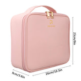 Relavel Makeup Case Travel Makeup Bag for Women Makeup Train Case Cosmetic Bag Toiletry Makeup Brushes Organizer Portable Travel Bag Artist Storage Bag with Adjustable Dividers (Pink)