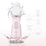 PESSIDO Facial Cleansing Brush, Waterproof Facial Brush Spin Face Scrub Brush Set - 6 Heads with 2 Speed Settings, Face Scrubber for Gentle Exfoliating, Deep Cleansing, Massaging (Pink)