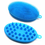 Silicone Body Brush Shower Bath Soft Shampoo Head Scalp Body Massager for Cellulite Treatment & Skin Exfoliation - Random colors (Multi)