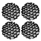 Crochet Bun Cover With 30 Rhinestones 4 Pcs Pack - HR4 (Black)