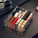 V-HANVER Multifunctional Acrylic Makeup Organizer Holder Countertop Vanity Storage Stand for Lipstick Eyeshadow Palette Perfume and More