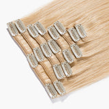 Clip in 100% Remy Human Hair Extensions #24 Natural Blonde 8"-24" Grade 7A Quality Full Head 8pcs 18clips Short Soft Silky Straight for Women Fashion 10" / 10 inch 70g