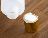 2 oz Clear Natural Refillable Plastic Squeeze Bottle with Gold Metal Disc Cap Top - (6 Pack)