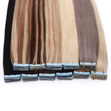 SEGO Remy Tape In Hair Extensions Human Hair Extensions Tape In Real Hair Straight Highlight Skin Weft Tape In Human Hair Extensions Seamless Ash Blonde&Bleach Blonde 40 Pieces 22 Inch 100 Gram