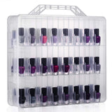 DreamGenius Portable Nail Polish Clear Organizer for 48 Bottles, Double Side and Locking Lids Gel Polish Storage Holder, Space Saver with 8 Adjustable Dividers