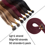 SEGO Nano Ring Bead Hair Extension 100% Remy Human Hair Extension Pre-bonded Micro Nano Rings Beads Loop Hand Tied Hairpiece Straight 18 Inch #99J Wine Red 1g/strand 50g/pack