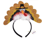 PMU Thanksgiving Pilgrim Turkey Headband w/Marabou (1/Pkg) Pkg/1