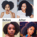 Kinky Curly Clip In Hair Extensions Clip Ins Human Hair for African American Women 8A Grade Unprocessed Brazilian Virgin Hair Natural Color 20 Inch FU SHEN