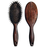 Boar Bristle Hair Brush with Nylon Pins for Thick Curly Long Wet Hair - Anti Static Brush Oval - Wooden Paddle