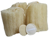 All Natural Loofah Sponge, Set of 3 Real Egyptian Bath & Shower Exfoliating Loufa Scrubber Sponges, 2 Facial cleansing pads Eco Friendly, No Toxic Chemicals, by Serrento