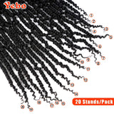 7 Packs Pre-twisted Passion Twist Braiding Hair Extensions YEBO Pre Looped Crochet Braids 20 Strands Small Passion Twist(18inch 1B)