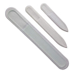 3 pc Genuine Czech, Etched, Crystal Glass, Classy Clear, Manicure/Pedicure Files-set of 3 with 2 Protective Tubes