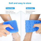 Silicone Back Scrubber for Shower, Length 31.5 inch Width 4.3 inch Bath Body Brushes, Easy to Clean Exfoliating Body Scrubber with Handles, Lathers Well& Deep Clean Comfortable Massage Shower Brush