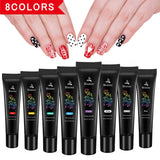 SEISSO 8 Colors Nail Stamping Gel Kit, Nail Art Stamping Polish 8ml Colorful Printing Gel Nail Varnish Soak Off Print Polish Lacquer for Nail Stickers Stamp Plate Beginner Manicurist Tools