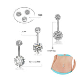 Jconly 20Pcs Professional Belly Piercing Kit 14G Belly Button Rings for Women Girls Navel Rings CZ Body Piercing, Belly Piercings